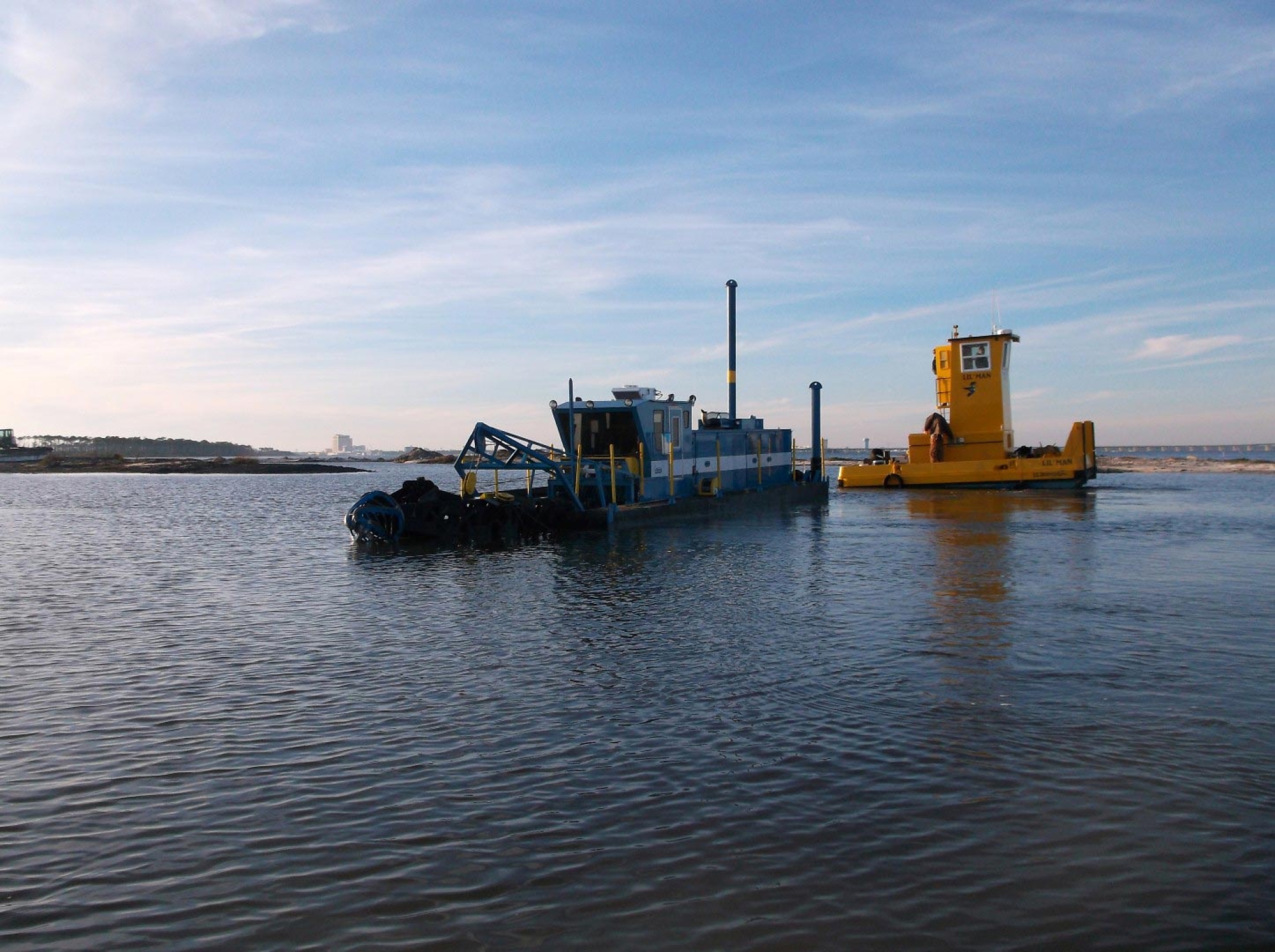 dsc dredge, gulf coast barrier island, reconstruction