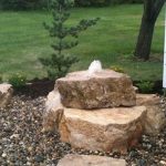 Drilled boulders for fountain