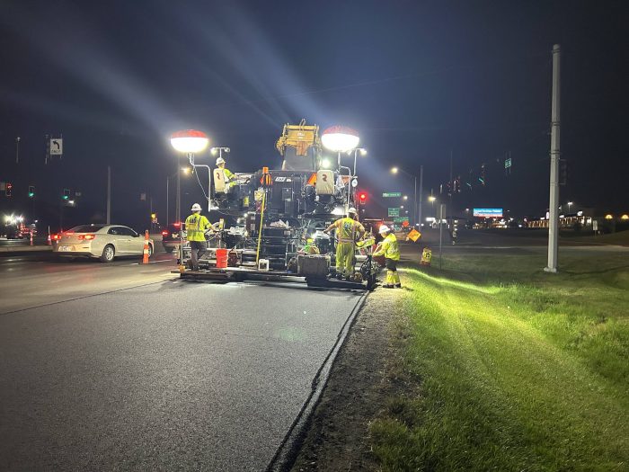 Our Milestone teams on site paving the turn lane