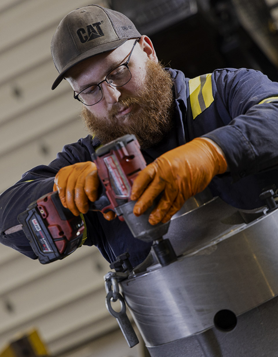 technician working on machine