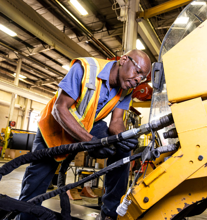 mechanic working on machine