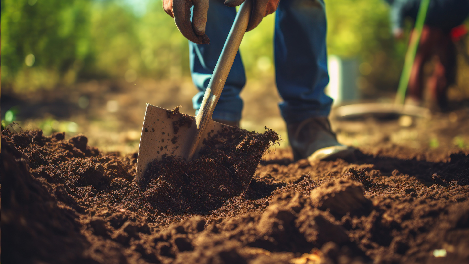 shoveling dirt
